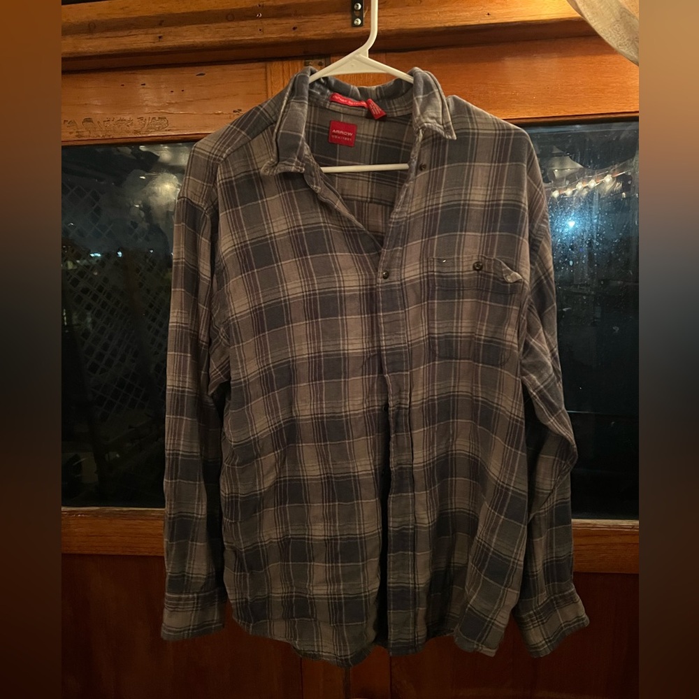 Vintage Arrow “Vintage Cottons” Plaid Flannel Shirt — 100% Cotton, Men’s L